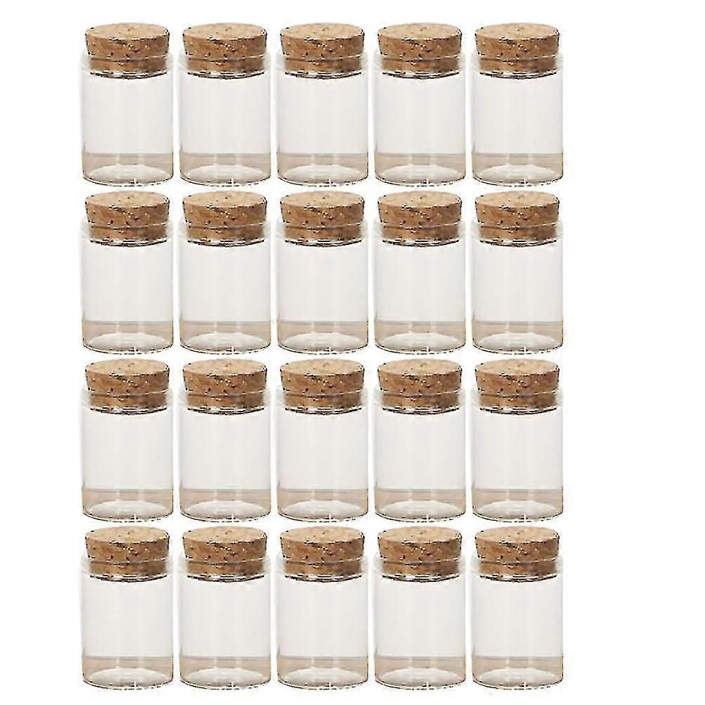 20pcs Cork Glass Bottles Transparent Tea Storage Jars Mini Empty Bottle Tea Subpacking Bottles For Home Party