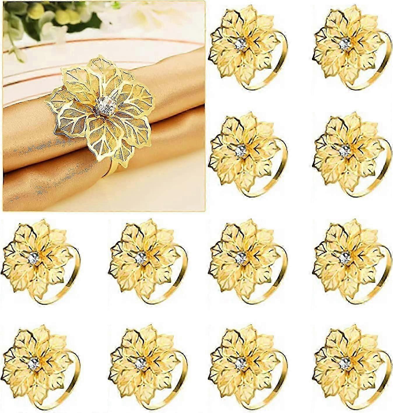 12 Pcs Flower Napkin Ring Buckle