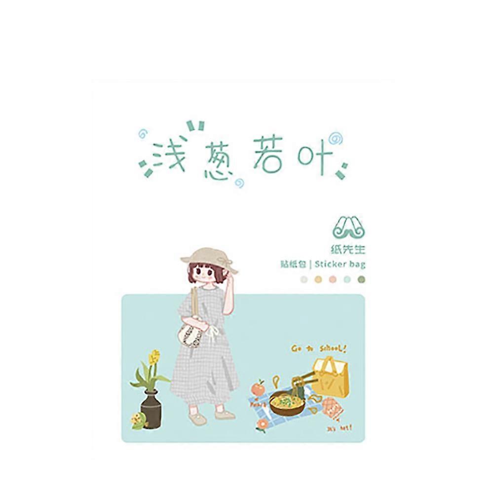 Washi Envelope Beautiful Sticker for Notebook Diary Book Hand Account(Green Leaf)