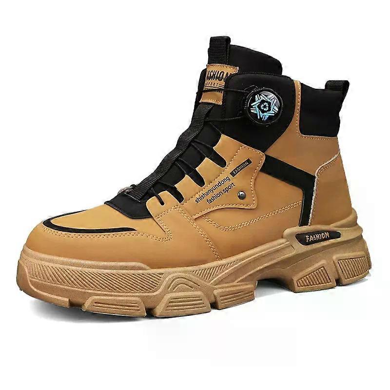 Muggys Bottes de moto noires tendance pour hommes bottes de travail décontractées à plateforme chaus