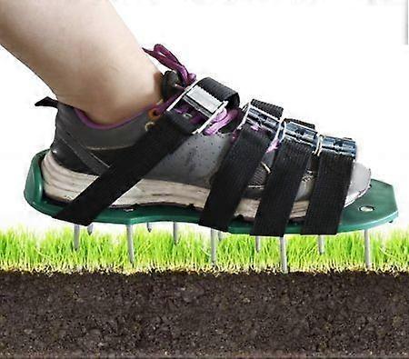 Lawn Aerator Spike Shoes with Heavy Duty Metal Buckles, 4 Adjustable Straps