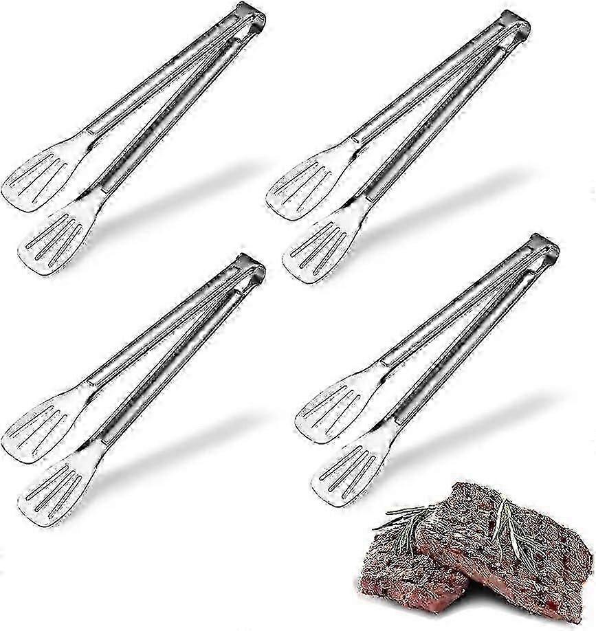 ملقط شواء 4 قطع 9 بوصة ملقط مطبخ من الفولاذ المقاوم للصدأ تخدم ملقط الطبخ ملقط مقاوم للحرارة شوكة