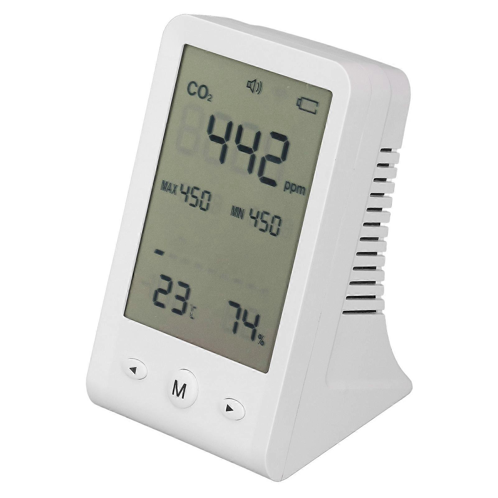 CO2 Monitor Thermometer Hygrometer High Accuracy Desktop CO2 Detector Indoor Air Quality Meter with Alarm 