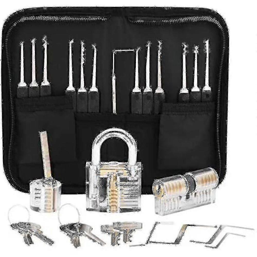 Multifunctional Lock Repair Tool Set Professional Lock Picking Kit (black)