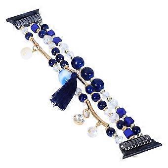Bracelet Beaded for Apple Watch Band 38/40/41mm SE Series 8/7/6/5/4/3/2/1 Handmade Fashion Beads Strap with Stainless Steel Adapter