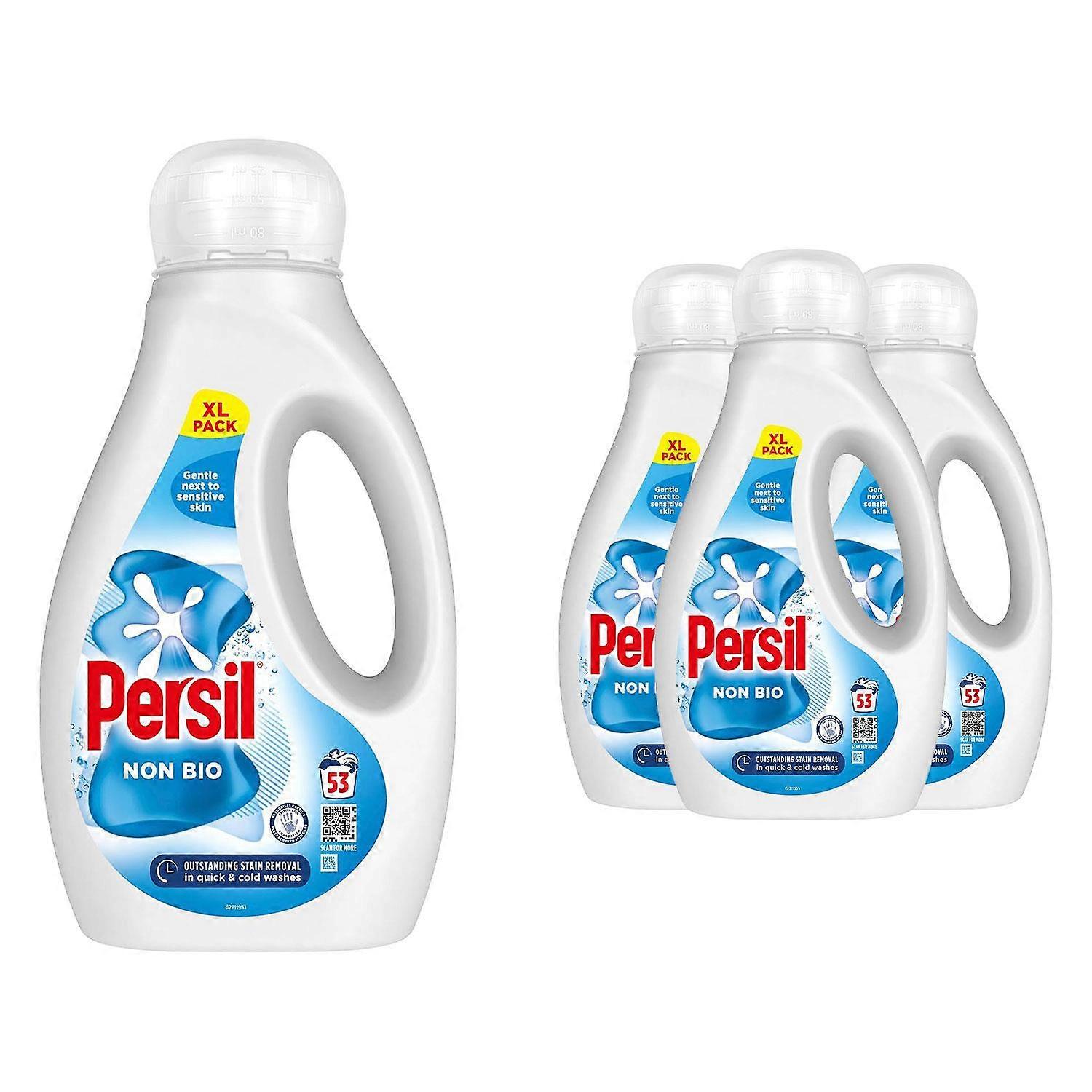 4x of 53W Persil Non Bio Liquid Detergent for Sensitive Skin 1.431L, Total 212W