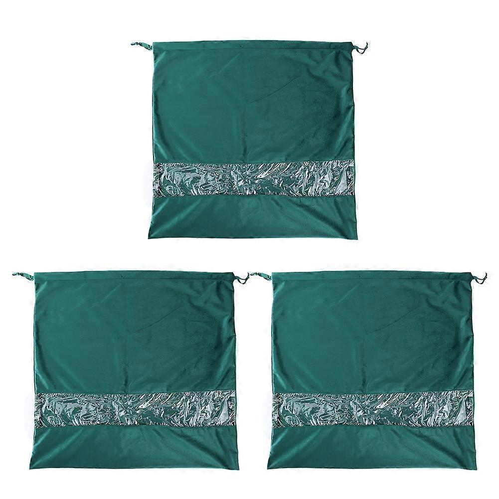 3Pcs Household Velvet Drawstring Storage Bag For Clothes Storage Dustproof Handbag Organizer Visual Window