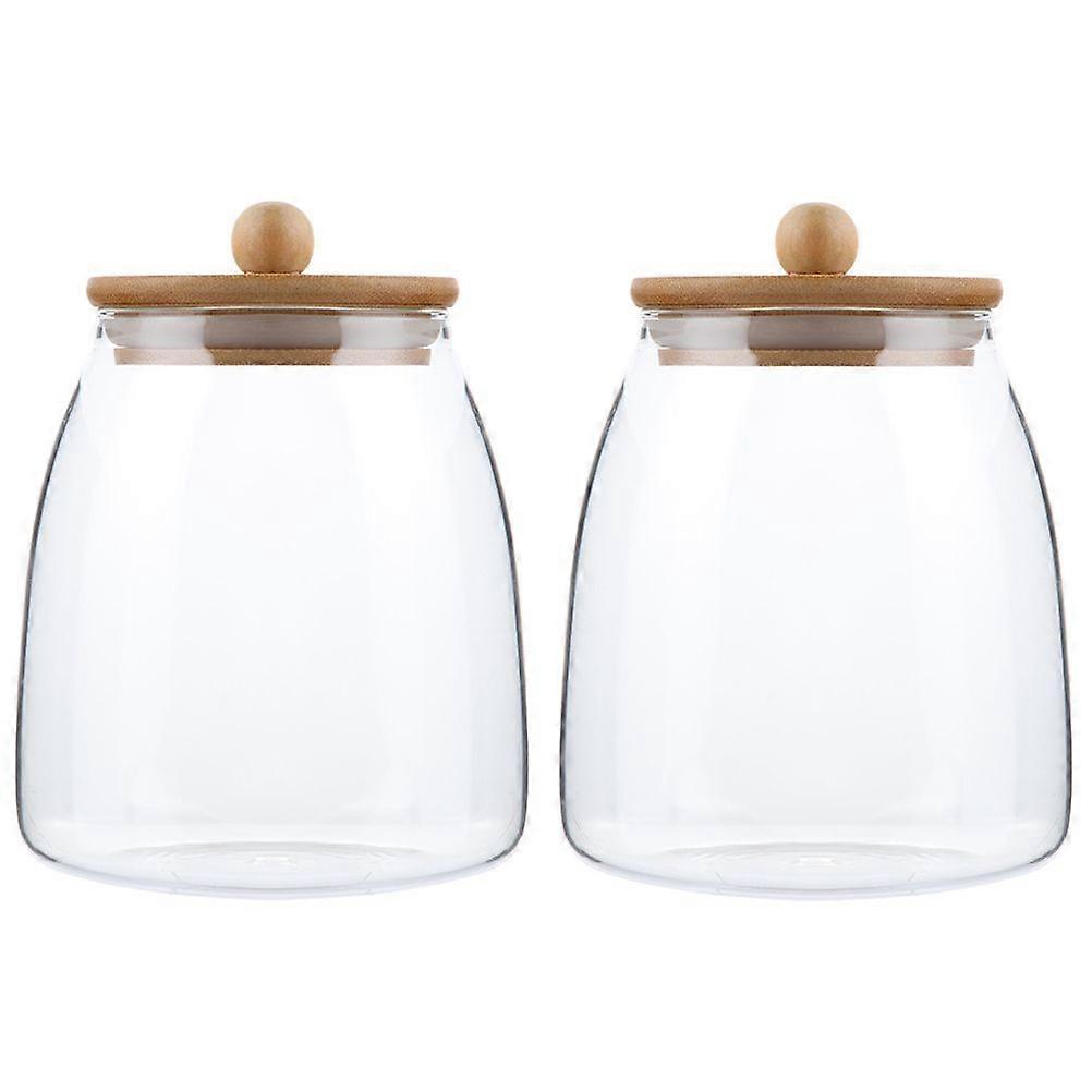 2pcs Transparent Candy Storage Jar Dried Food Candy Can with Lid for Weeding