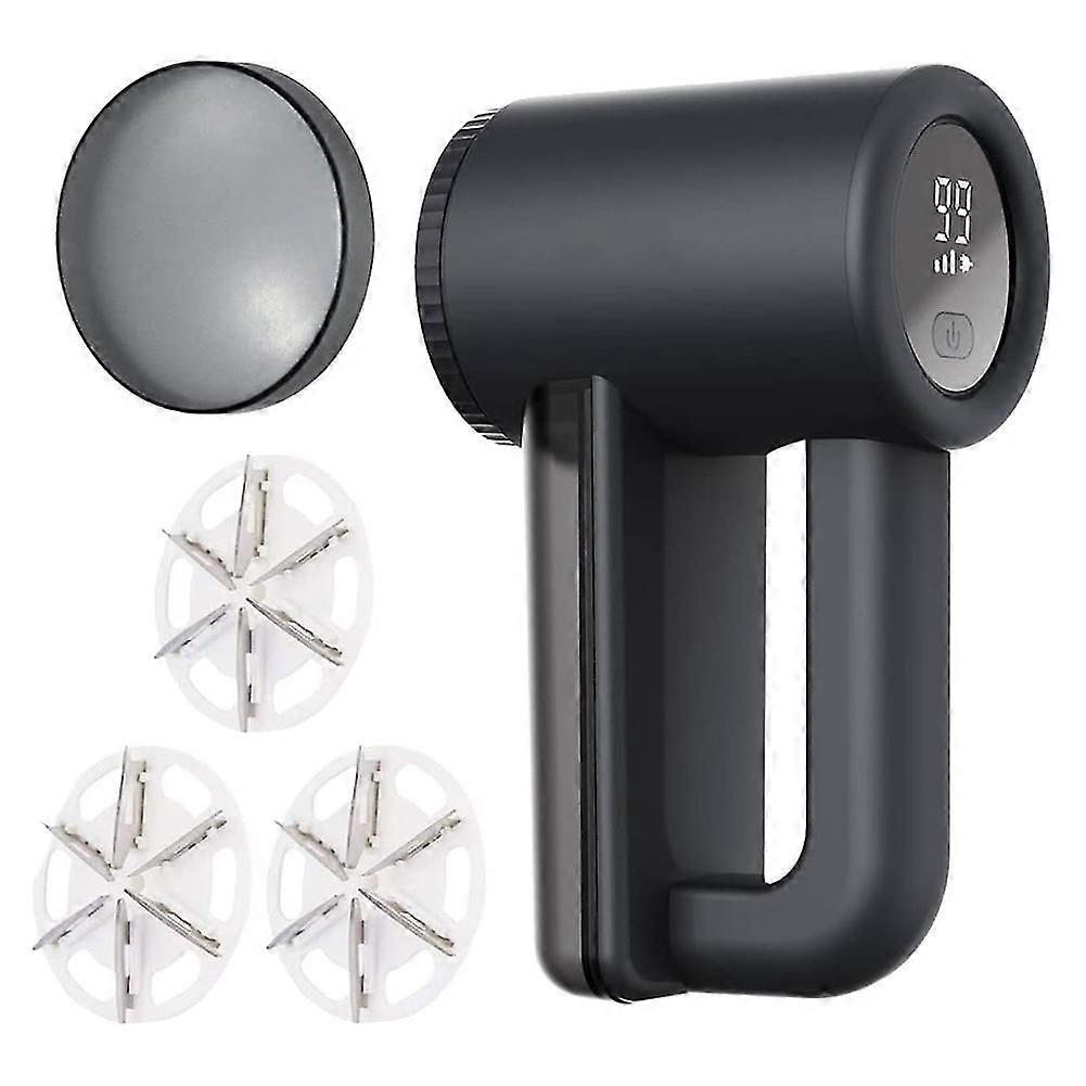 Electric Lint -rechargeable Lint Remover For Clothes & Furniture-adjustable 3-way Speed, 6-leaf Bla