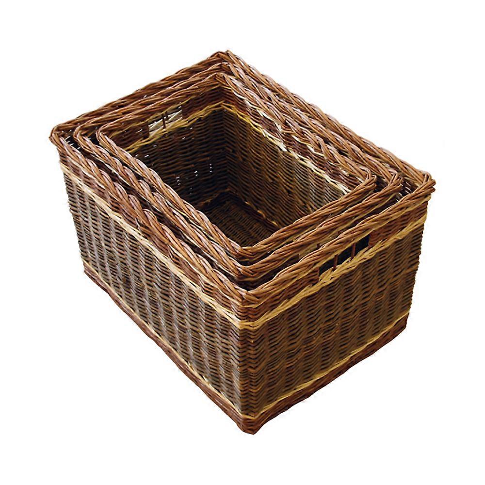 Set Of 3 Windemere Wicker Log Basket