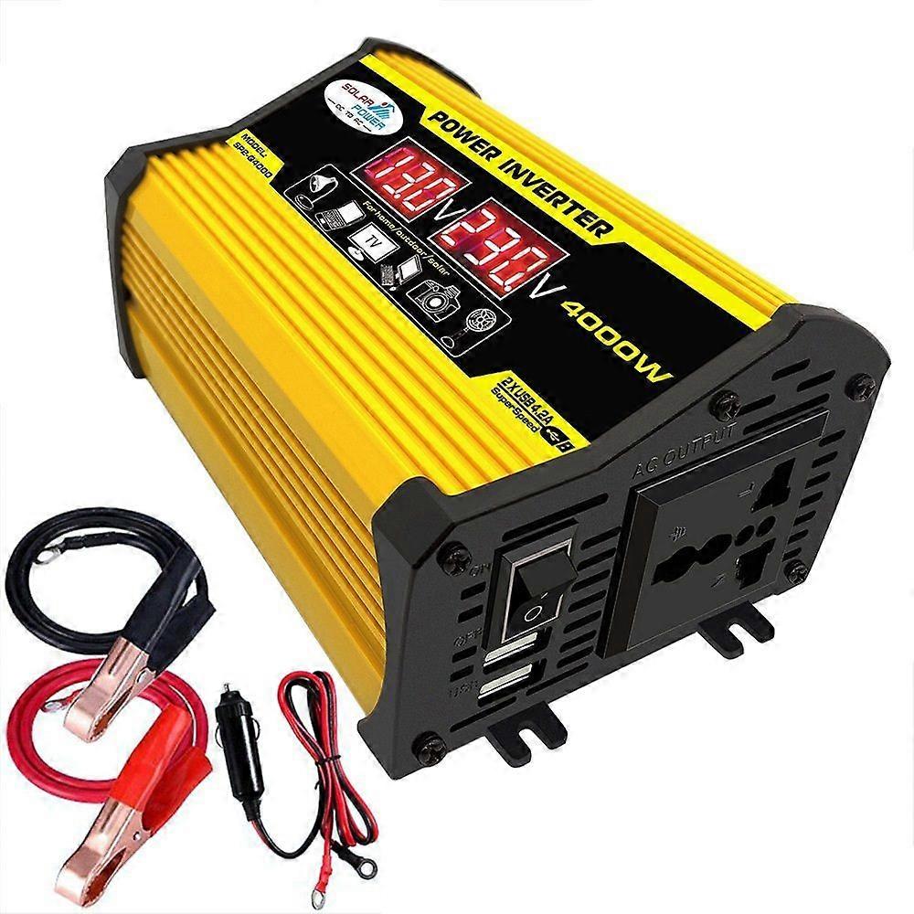 Power Inverter DC 12V To AC 220V 4000 W Peak Power High Frequency Inverter Intelligent Vehicle Inverter