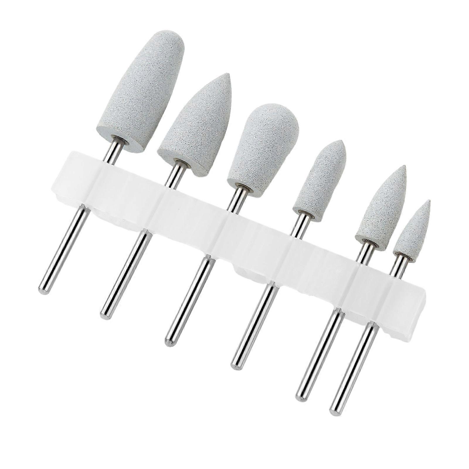 Nail Prep and Polish Kit Includes 6pcs Assorted Grinding Heads for Exfoliating Smoothing and Shaping Nails  White