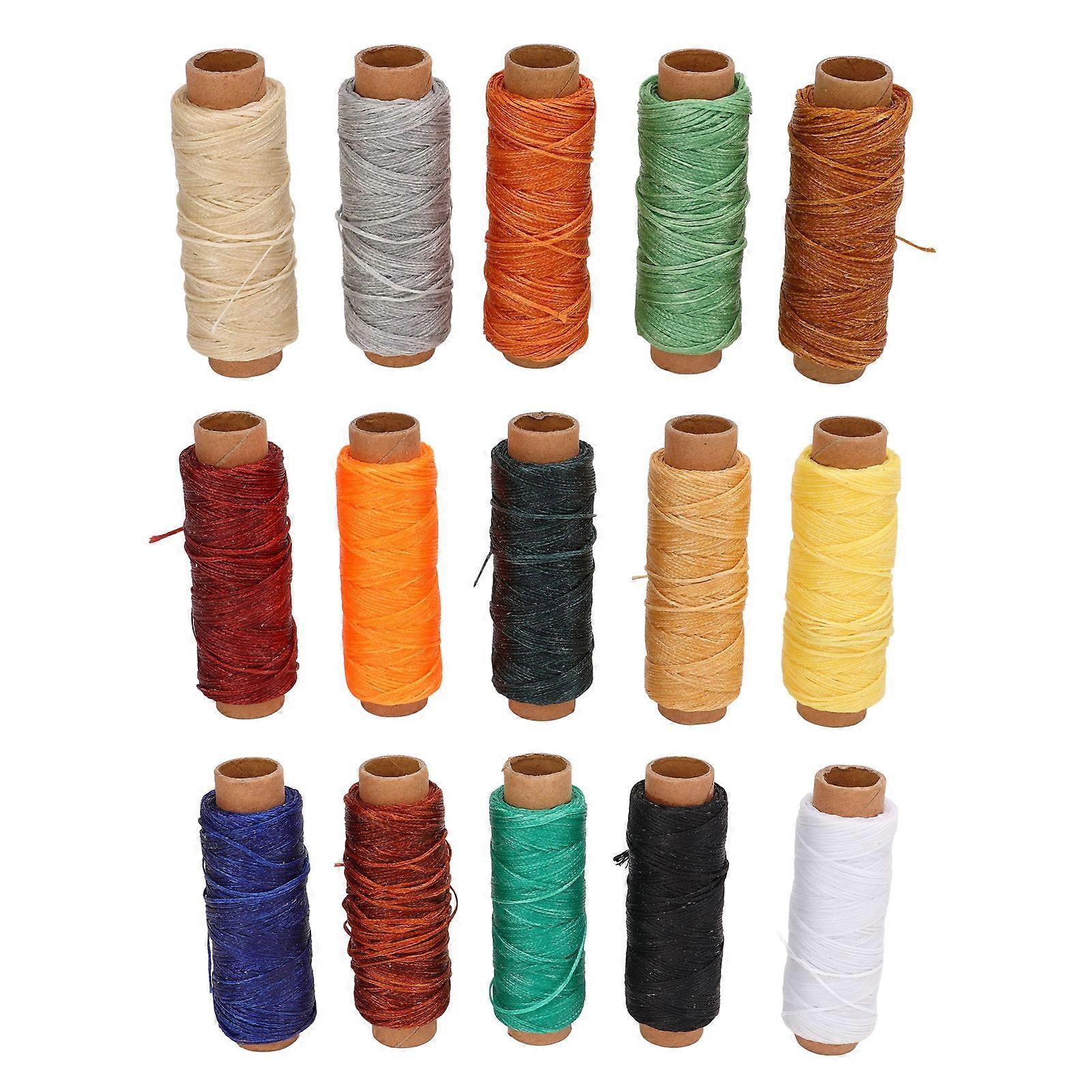 DIY Crafts Thread, Waterproof Waxed String for Multiple Applications (15 Colors, 50 Meters Length)