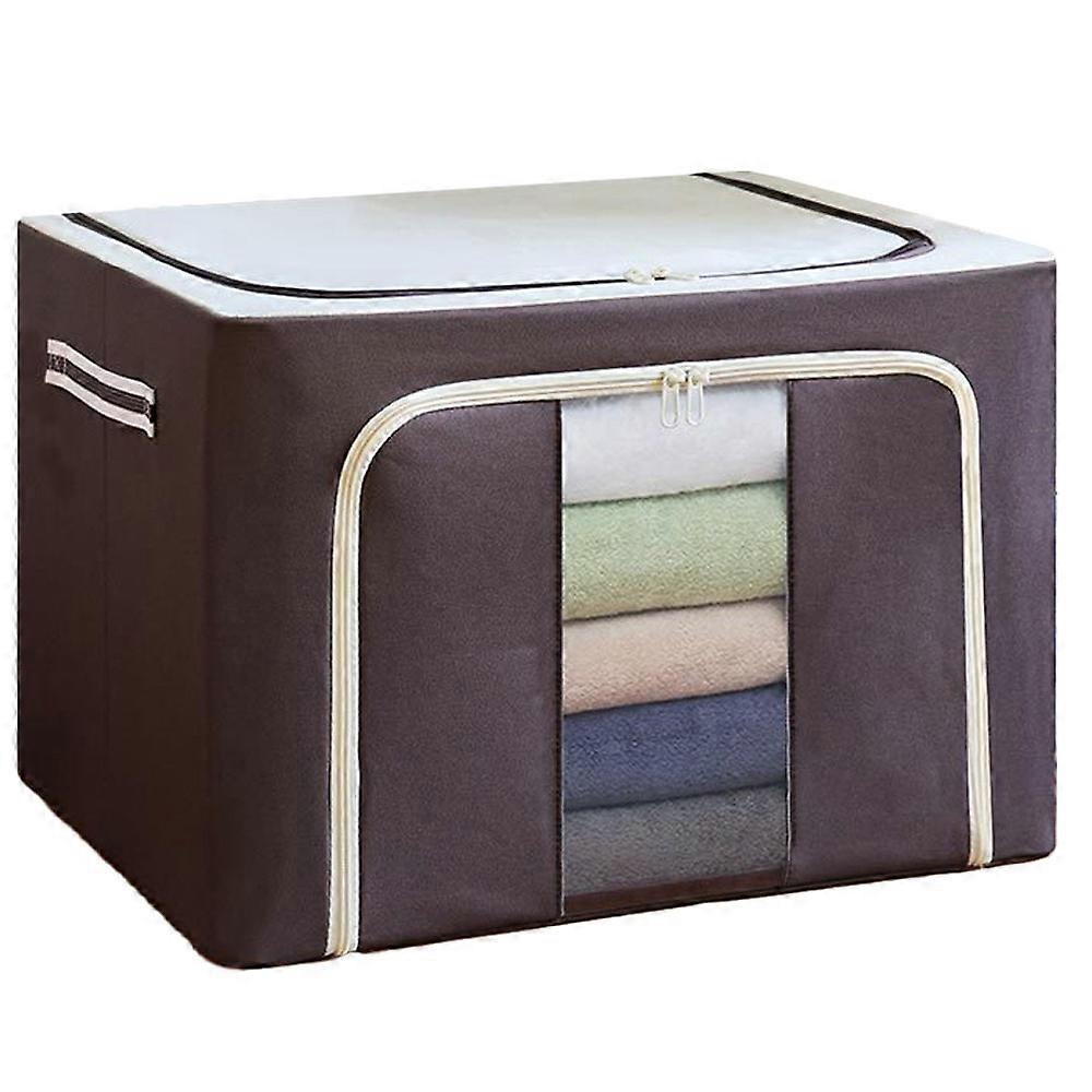 Versatile Storage Solutions, Portable Foldable Storage with Clear Window Design, Stackable Container Organizer & Reinforced Handles, Non-Metal Fabric