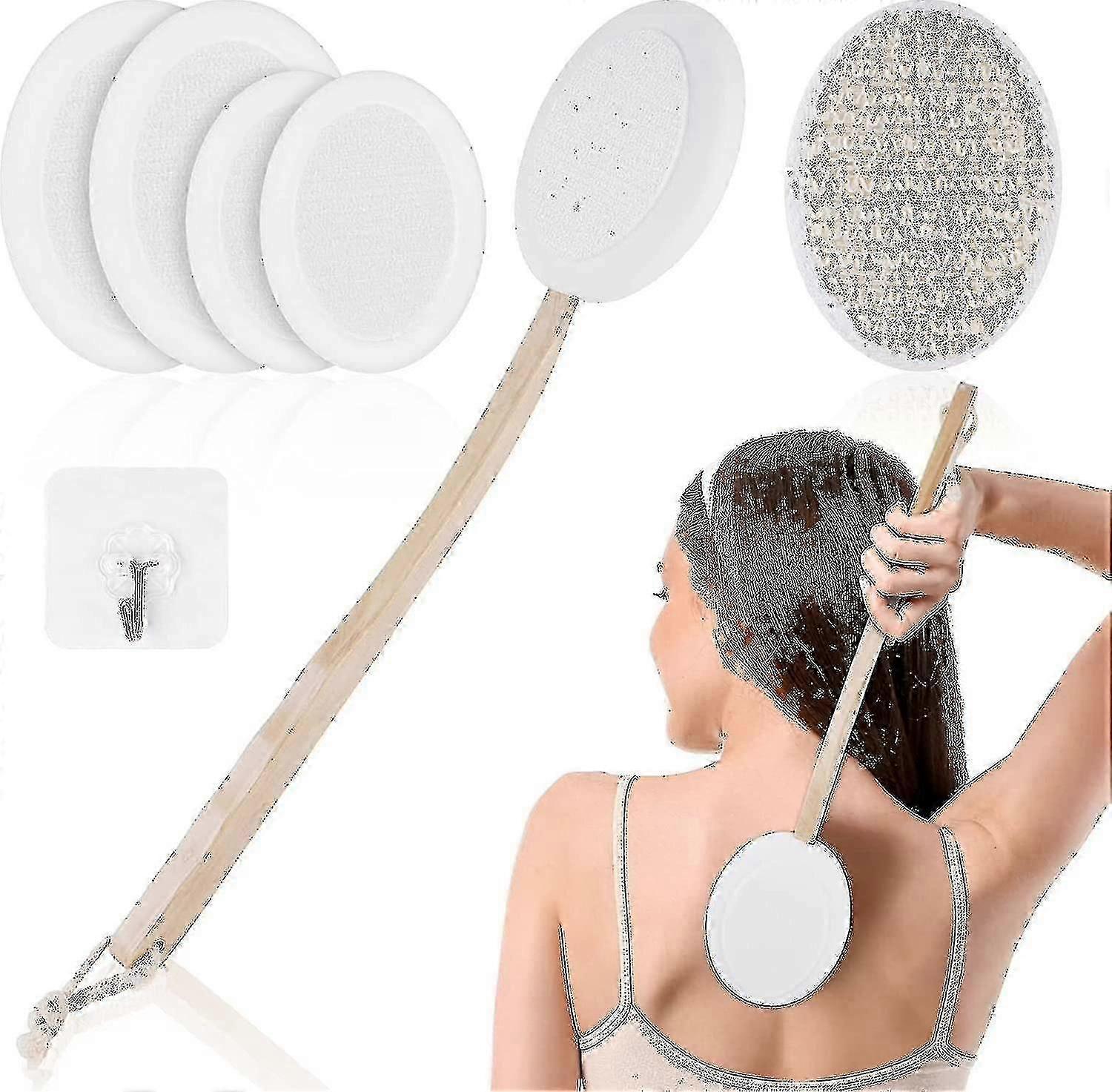 Back Cream Applicator, 7 Pack Lotion Applicator For Back, 2 In 1 Body Brush Back Scrubber For Self A