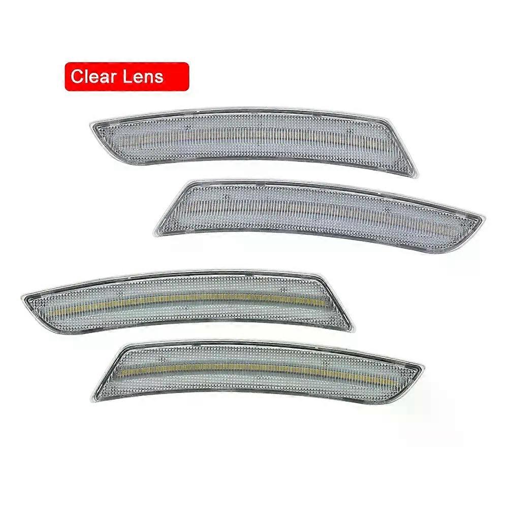 Compatible 4Pcs Front Amber Rear Red LED Side Fender Reflector Marker Lamp Parking Warning Light For Chevrolet Camaro 2016-UP