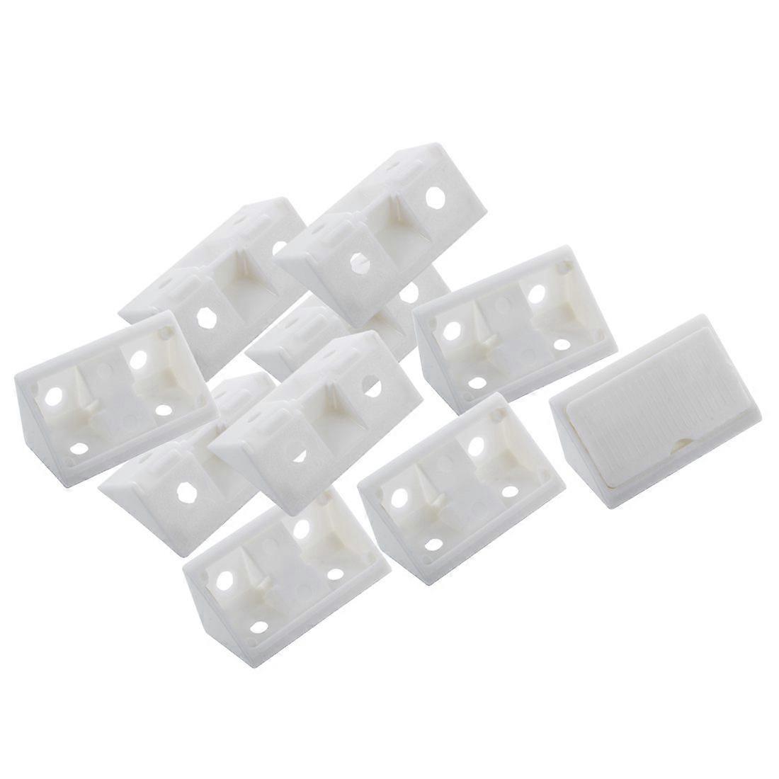 Équerres d'angle pour fixation de meuble, blanches, 10 pièces