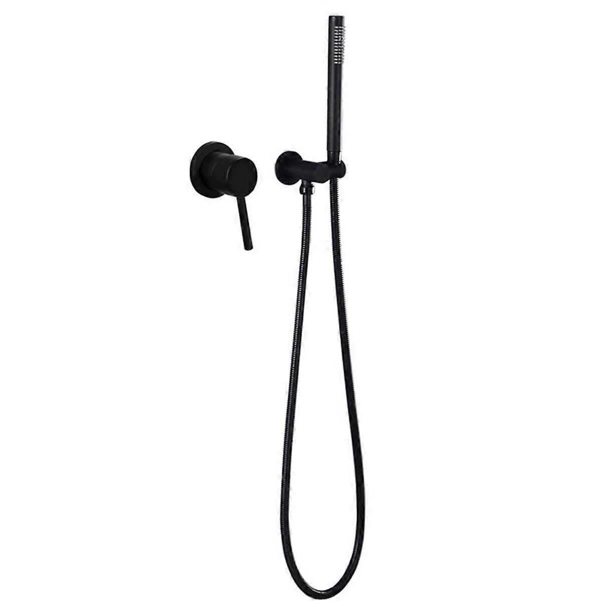 Wall Mounted Hot and Cold Water Showerhead Shower Set Black