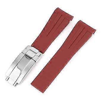 For Co-branded Watches Tpu Strap 20mm Arc Mouth  Dark Red