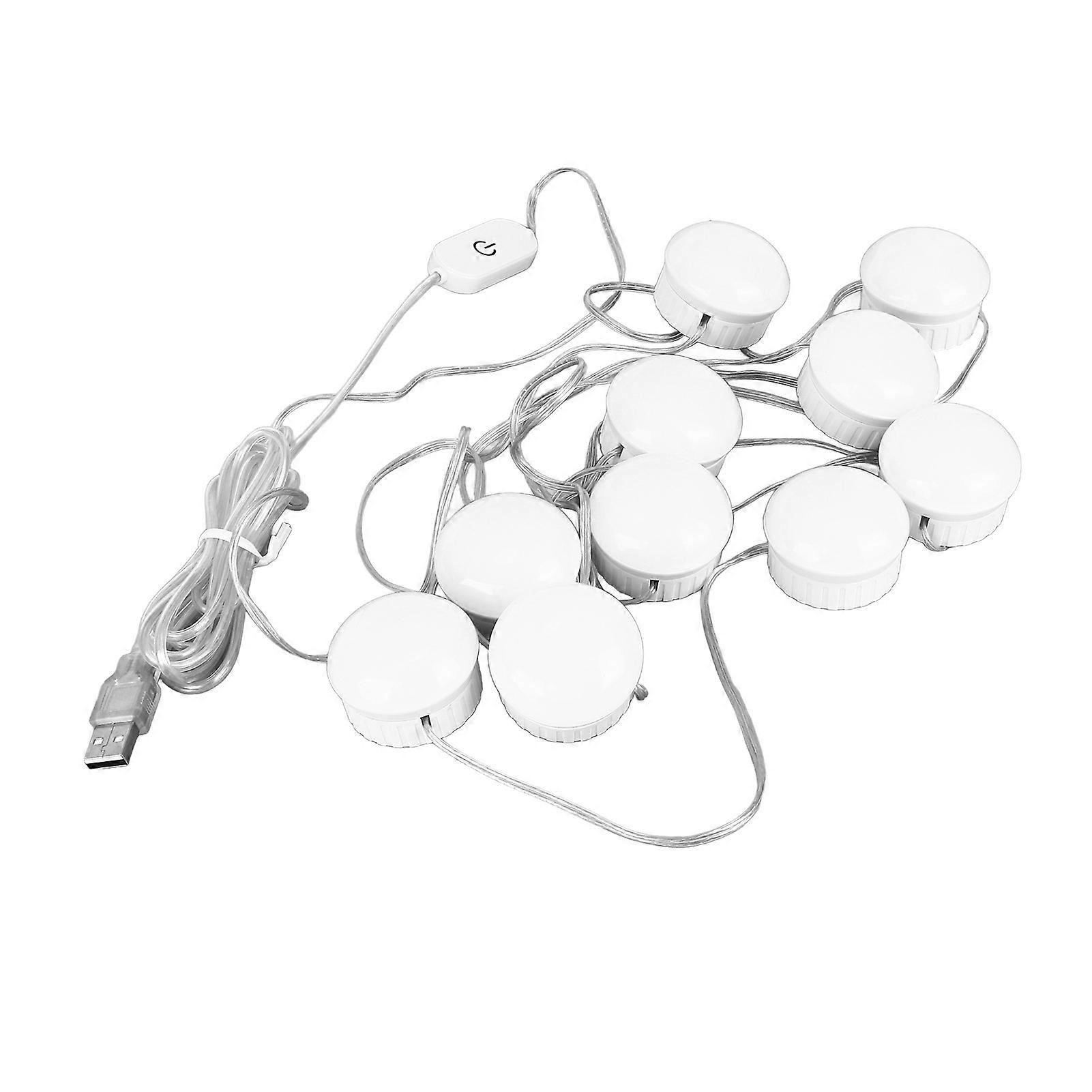 For Led Mirror Light 5 Level Brightness Adjustment Touch Switch 10 Bulbs White