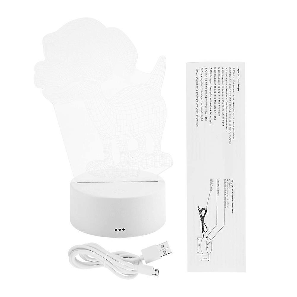 3W 4.5V USB 3D Night Light Touch Control LED Table Desk Lamp(White Base without Remote Control)
