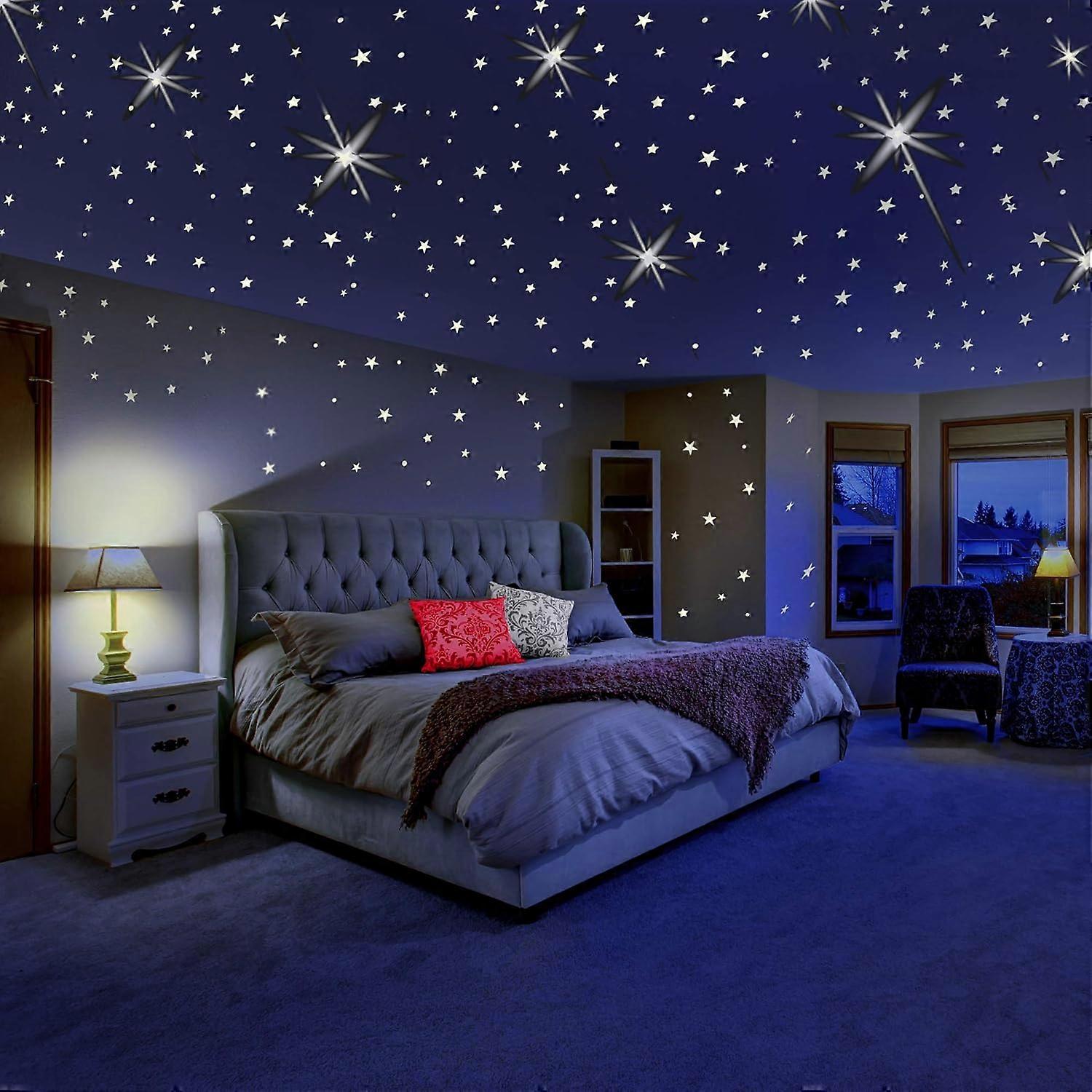 Glowing Wall Decals for Galaxy Themed Room Decor, Self-Adhesive Vinyl,  24x36 Inches, Glow in the Dark Stars and Planets | Fruugo US, image size:1500x1500