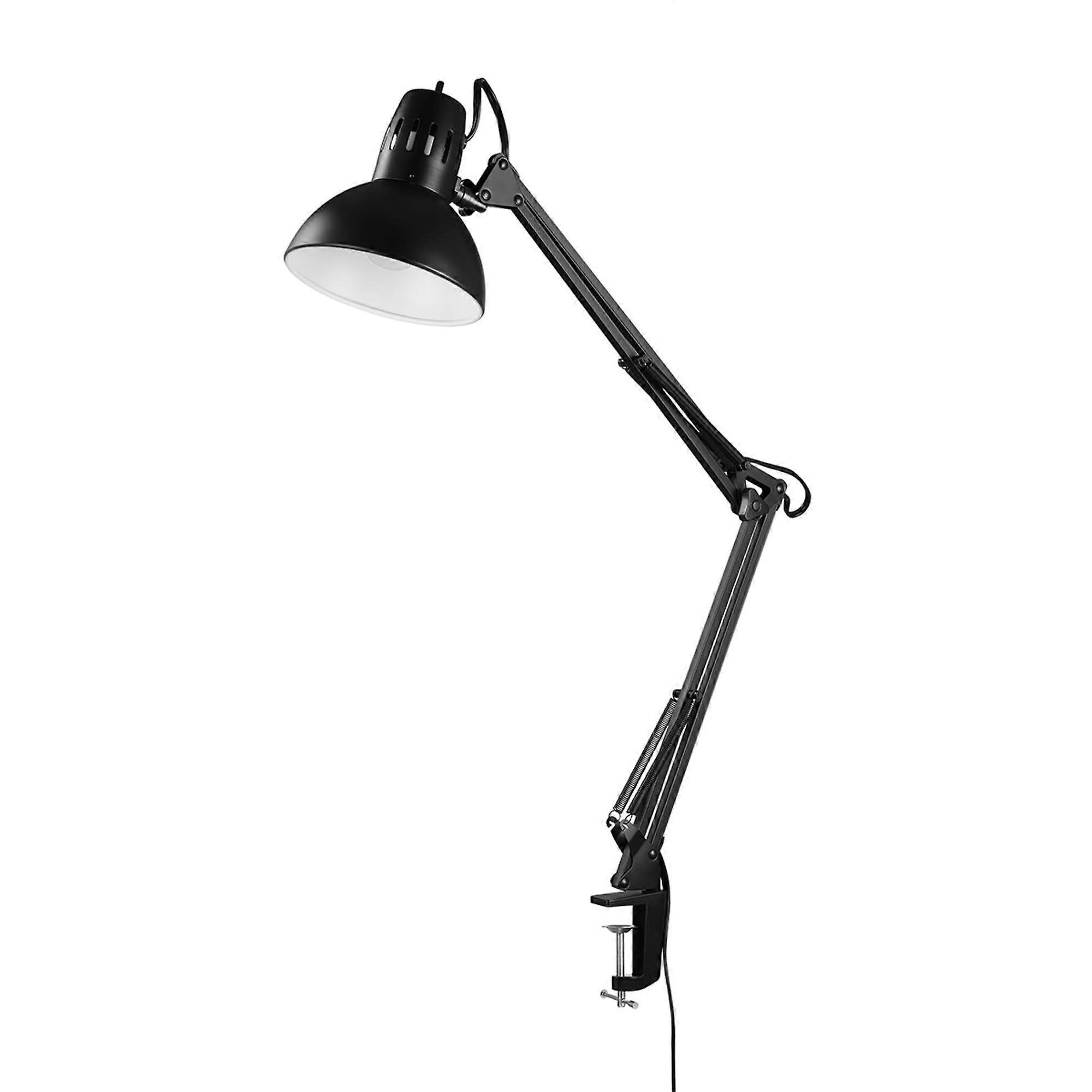 Swing Arm Clamp Lamp Black Architect 32" Adjustable Desk Light for Workspace, Home Office, Industrial Style