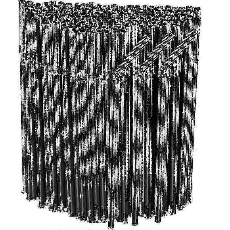 Flexible Bendy Black Plastic Disposable Drinking Straws - 500/200/100pcs