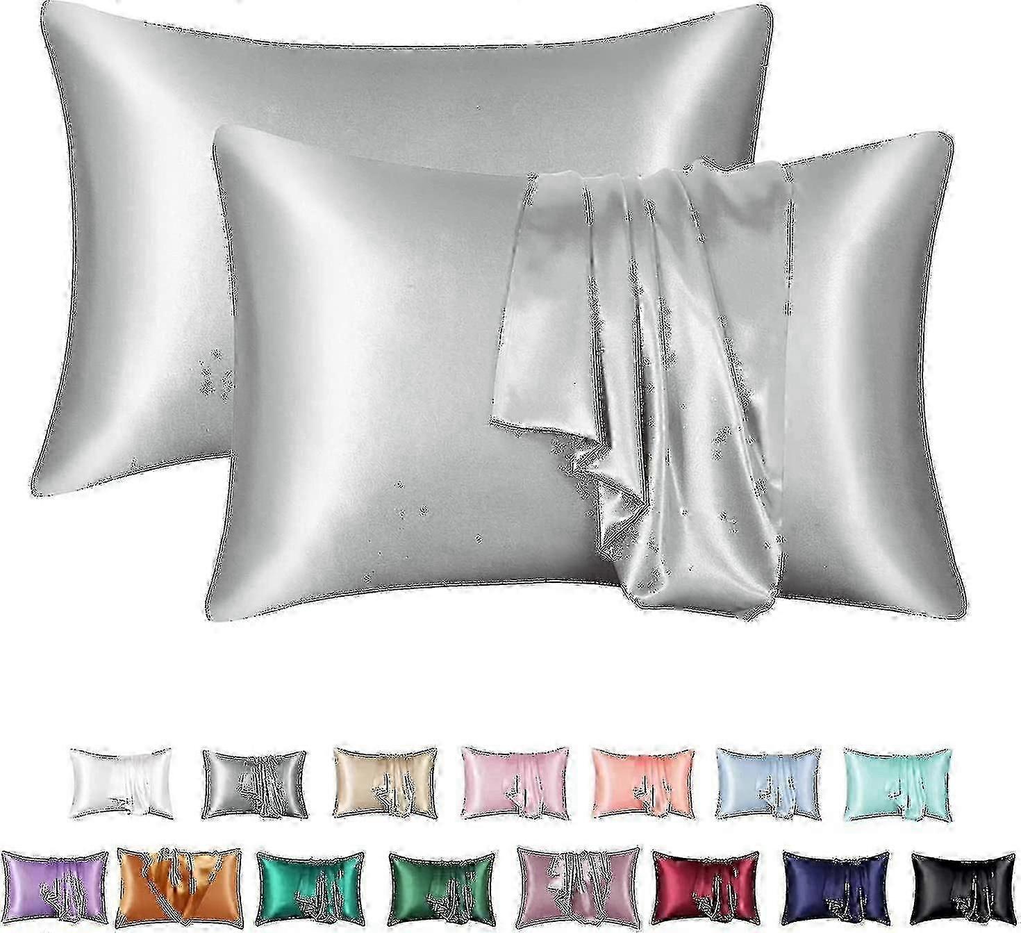 Zijden kussensloop 2 stuks, 100% moerbeizijden kussensloop voor haar en huid, zijden kussen met draaddichtheid Zekai
