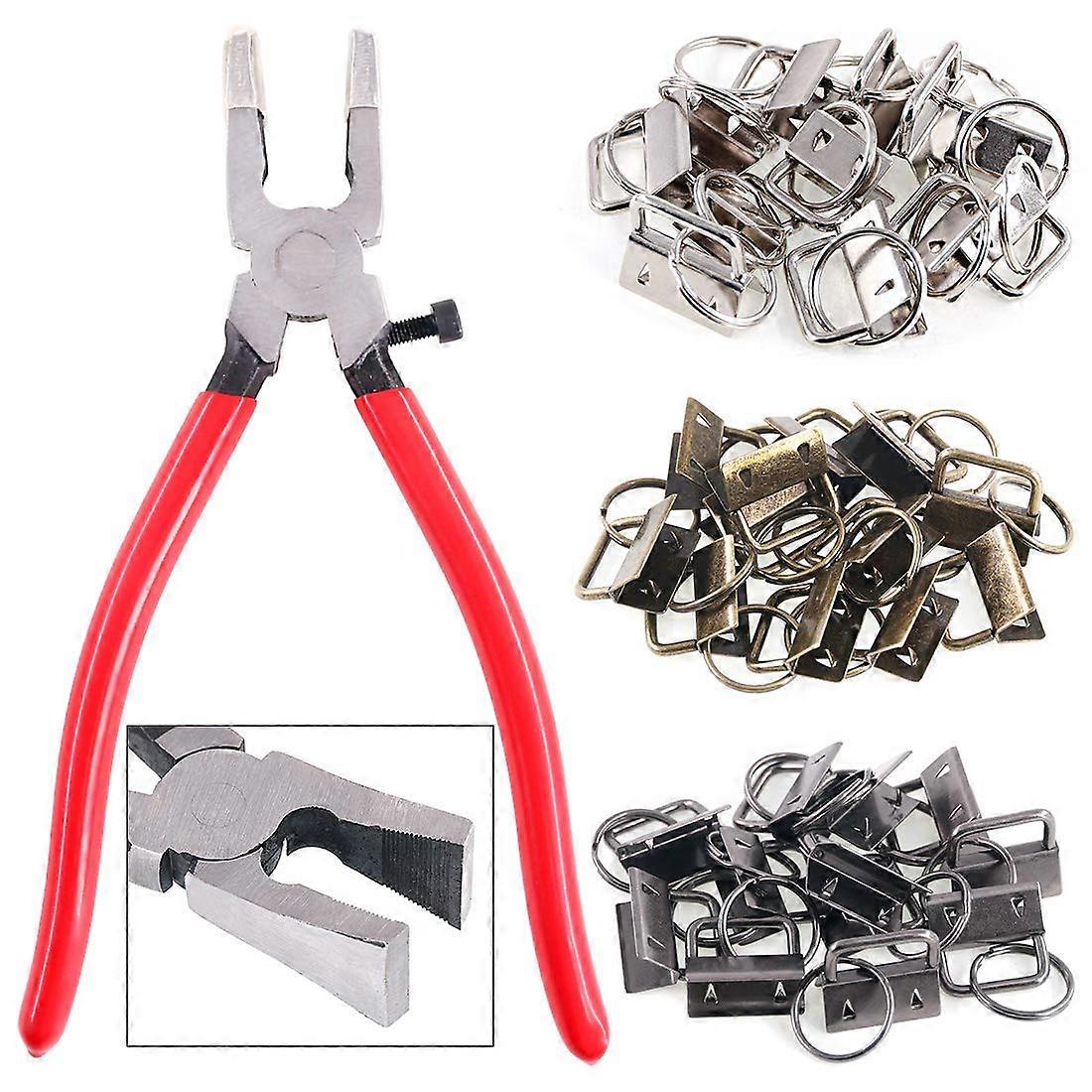 36 Sets Key Fob Hardware Glass Running Pliers Tools with Jaws Studio Running Pliers Attach Rubber Tips 1" 25mm