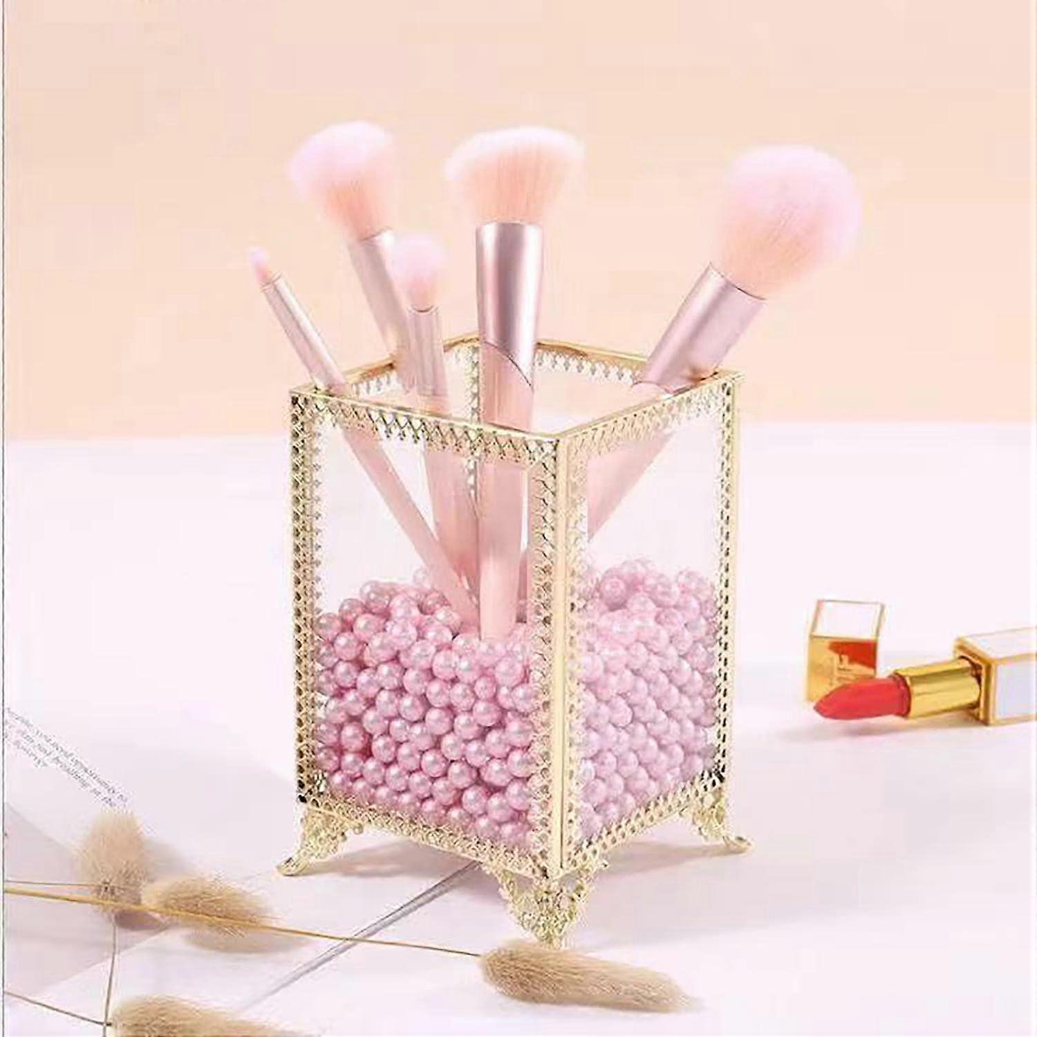 Vintage Glass Handmade Makeup Brush Holder for Dressing Table
