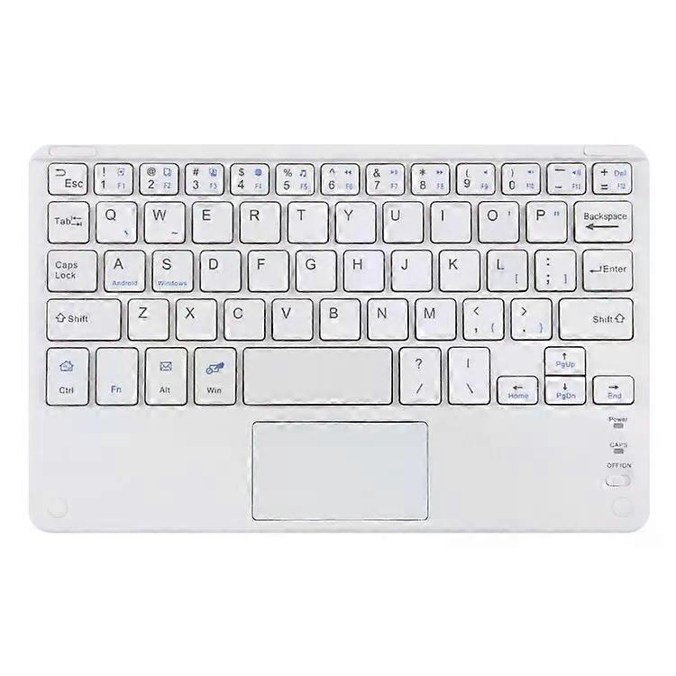 Bluetooth Wireless Keyboard-Touch Panel,Compatible with Android & Windows 10,10-inch,White White