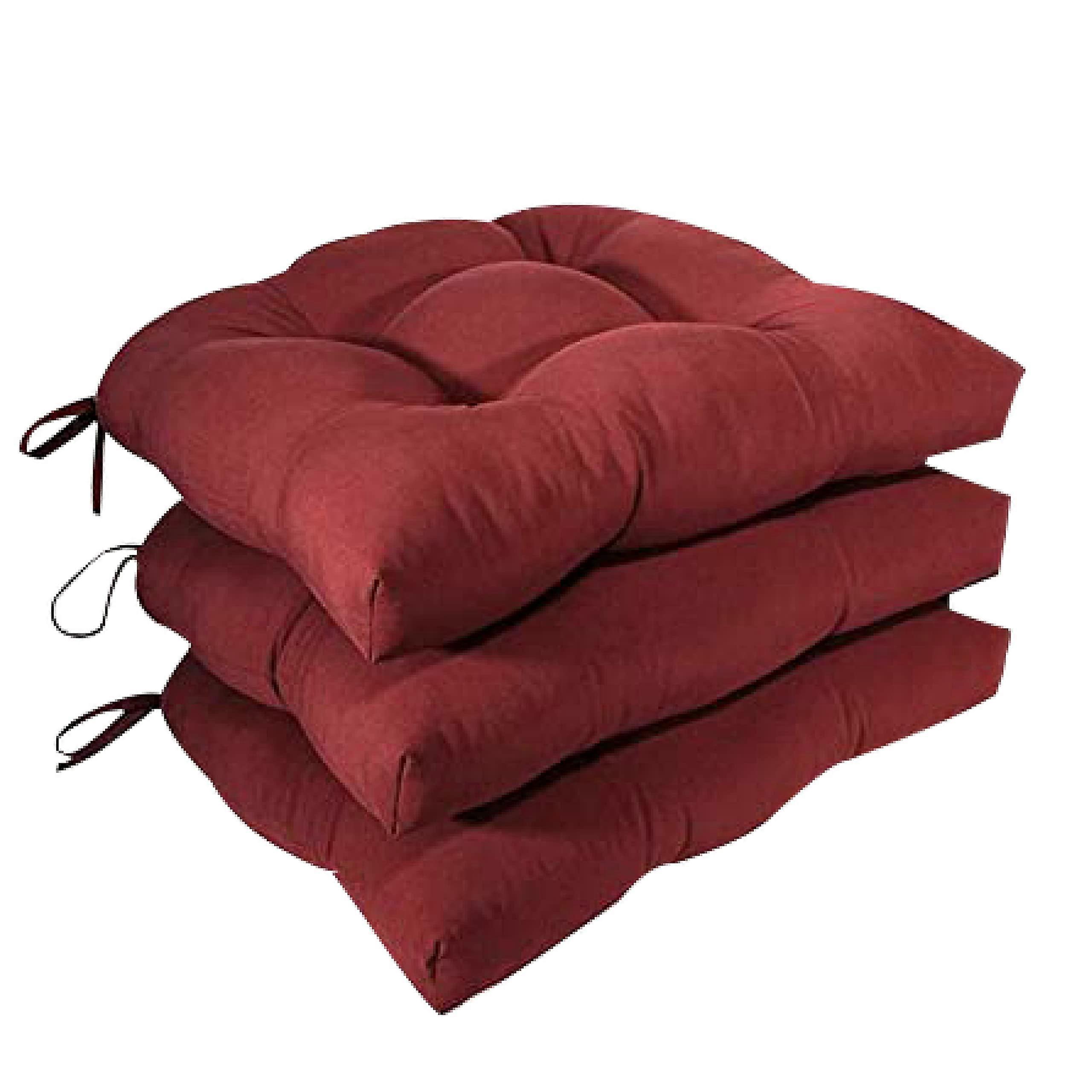 Micro Fiber Polyester Chair Pads 4-Count Pack Red