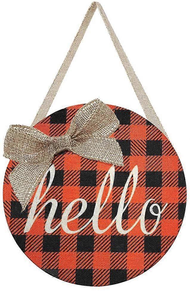 Orange Hello Sign Door Hanger