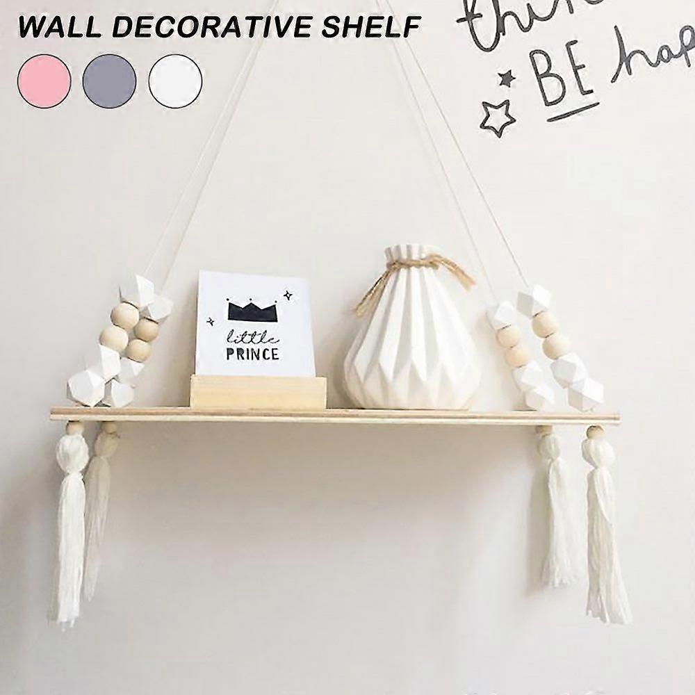 Macaron Style Hanging Shelf - Colorful Decorative Wall Shelf for Plants, Books & More - Easy to Install