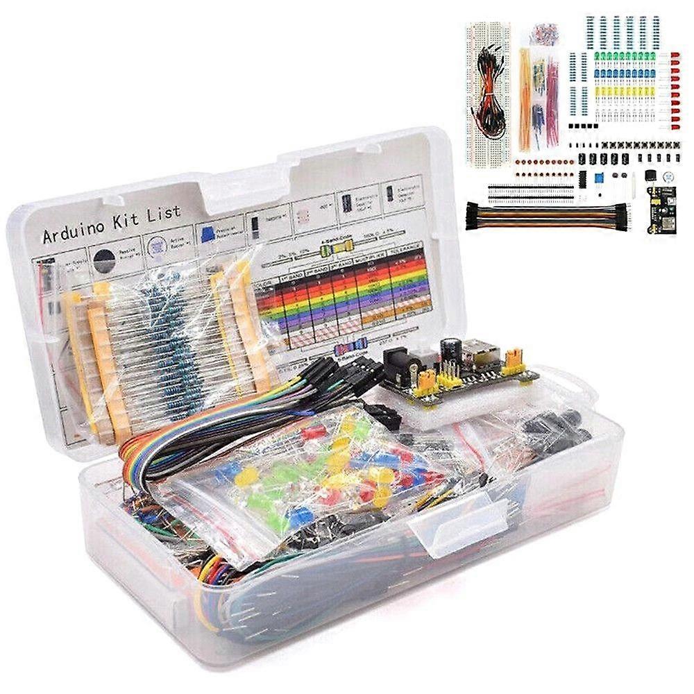 DIY Starter Kit für Arduino UNO R3 Projekte. Elektronisches Komponenten-Set mit Gehäuse und 830-Punkt-Steckbrett.