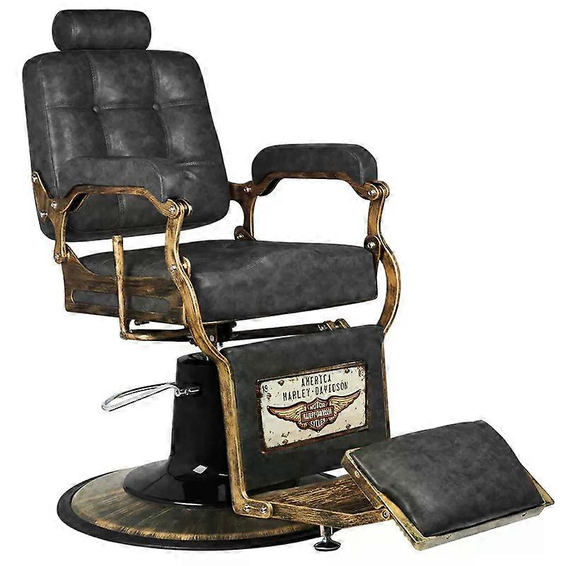 Silla de barbero Vintage HD Old Leather Black
