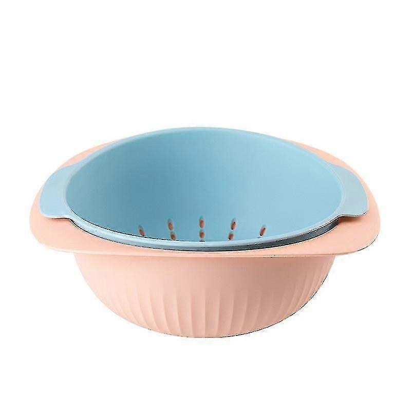 New Kitchen Fruit Vegetable Double Layer Drain Plastic Cleanout Storage Basket