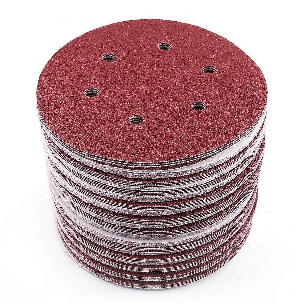 60 Grit Sanding Disc, 6 Inch 6 Hole Sandpaper, Hook and Loop, Orbit Sander Sand Paper, Pack of 90