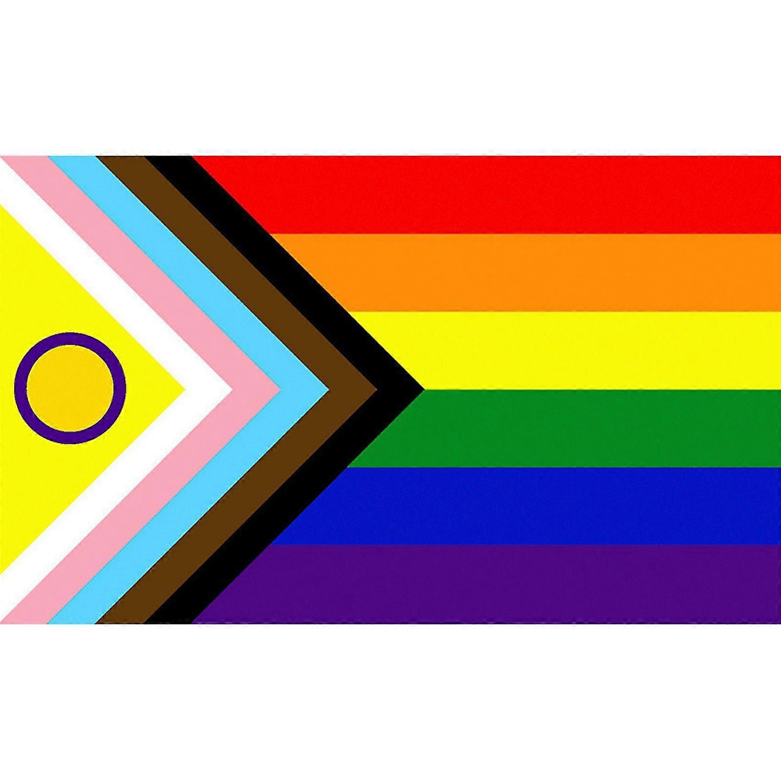 Gay Pride Flag 3ft x 5ft Polyester Flag Durable Progressive Pride Flag LGTBQ Community Pride Flags Vivid Color for Banne