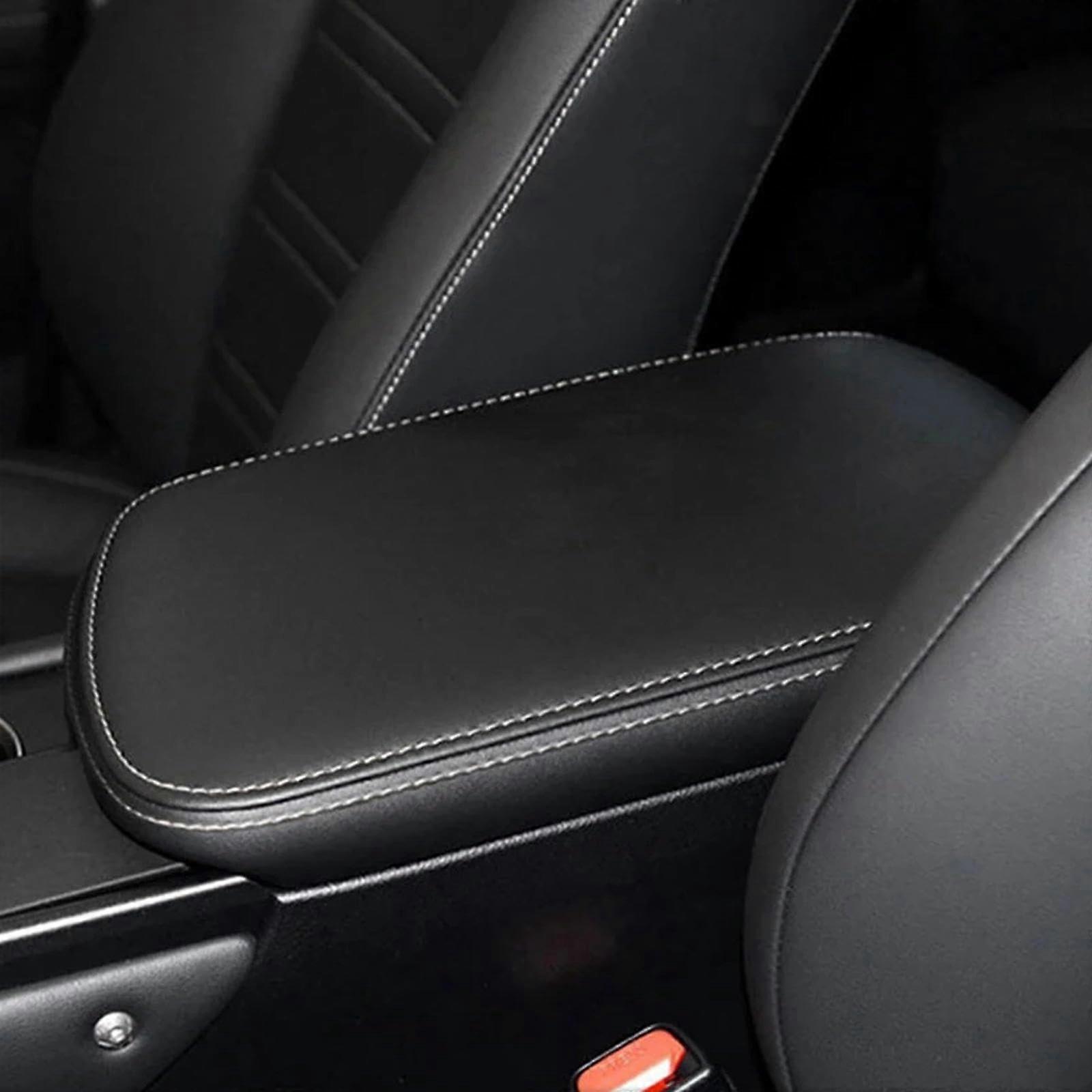 Center Console Cover, Non-Slip Armrest Protector, Black with White Line, for Lexus NX200 NX200t NX300h, 2015-2021
