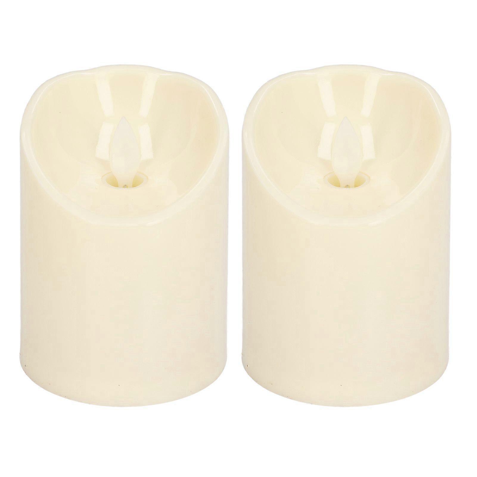 2Pcs LED Electronic Candle Light Battery Powered Plastic Flameless Simulation Lamp