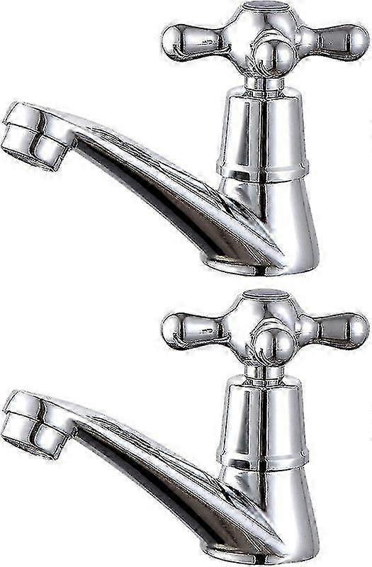 1ペアの洗面器のシンクの蛇口、バスルーム用の冷水と温水のクロスヘッドレバーシンクの蛇口