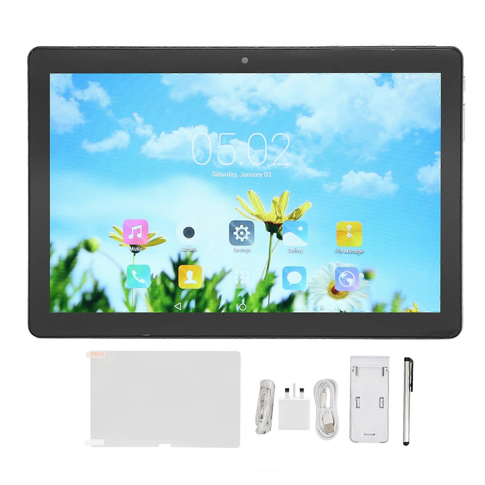10.1in for Android 11.0 2.4G 5G Dual Band WiFi 6GB 128GB 1960x1080 IPS 8MP Front 13MP Rear Calling Tablet
