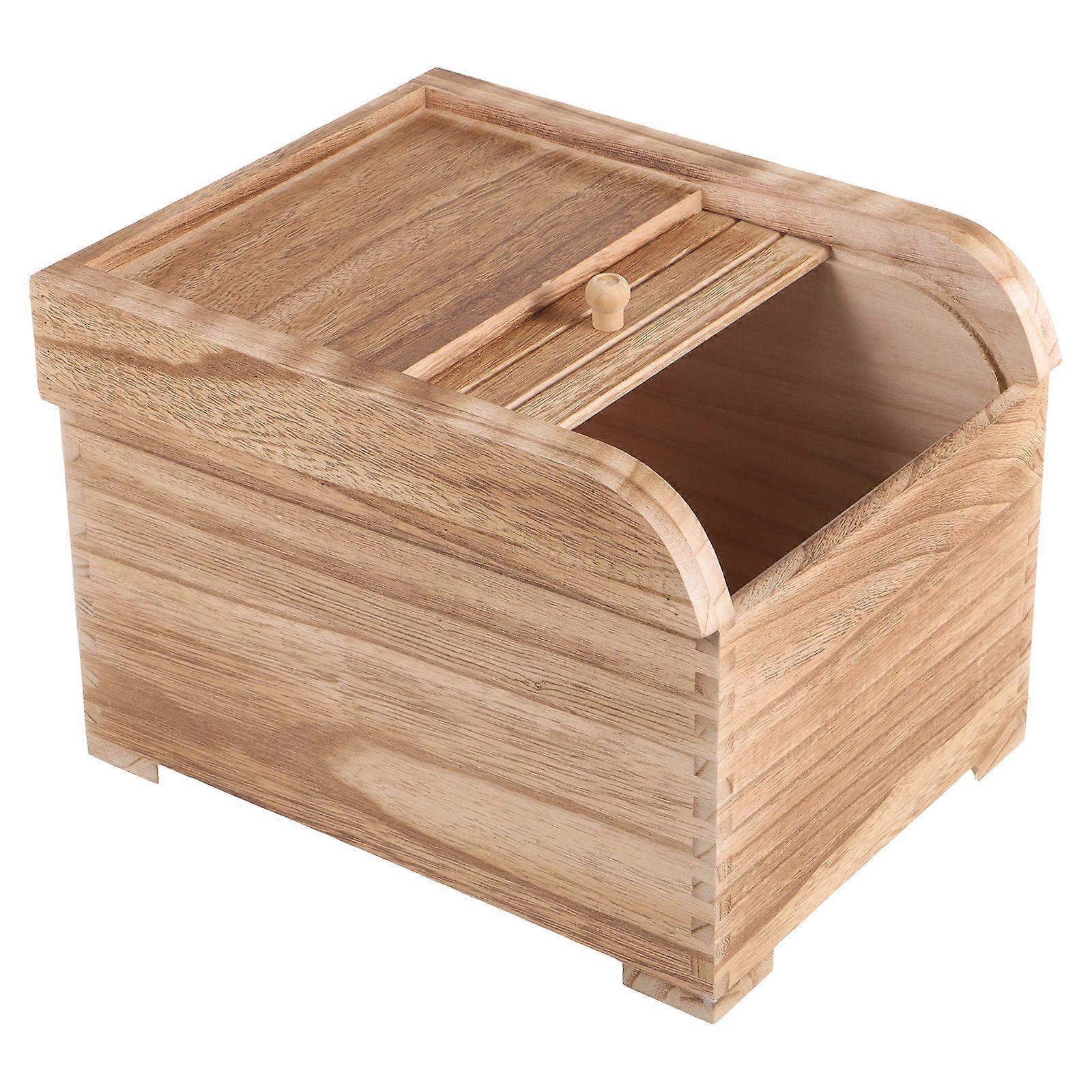 Functional Wooden Rice Bucket, Decorative Storage Box with Excellent Protection Lid
