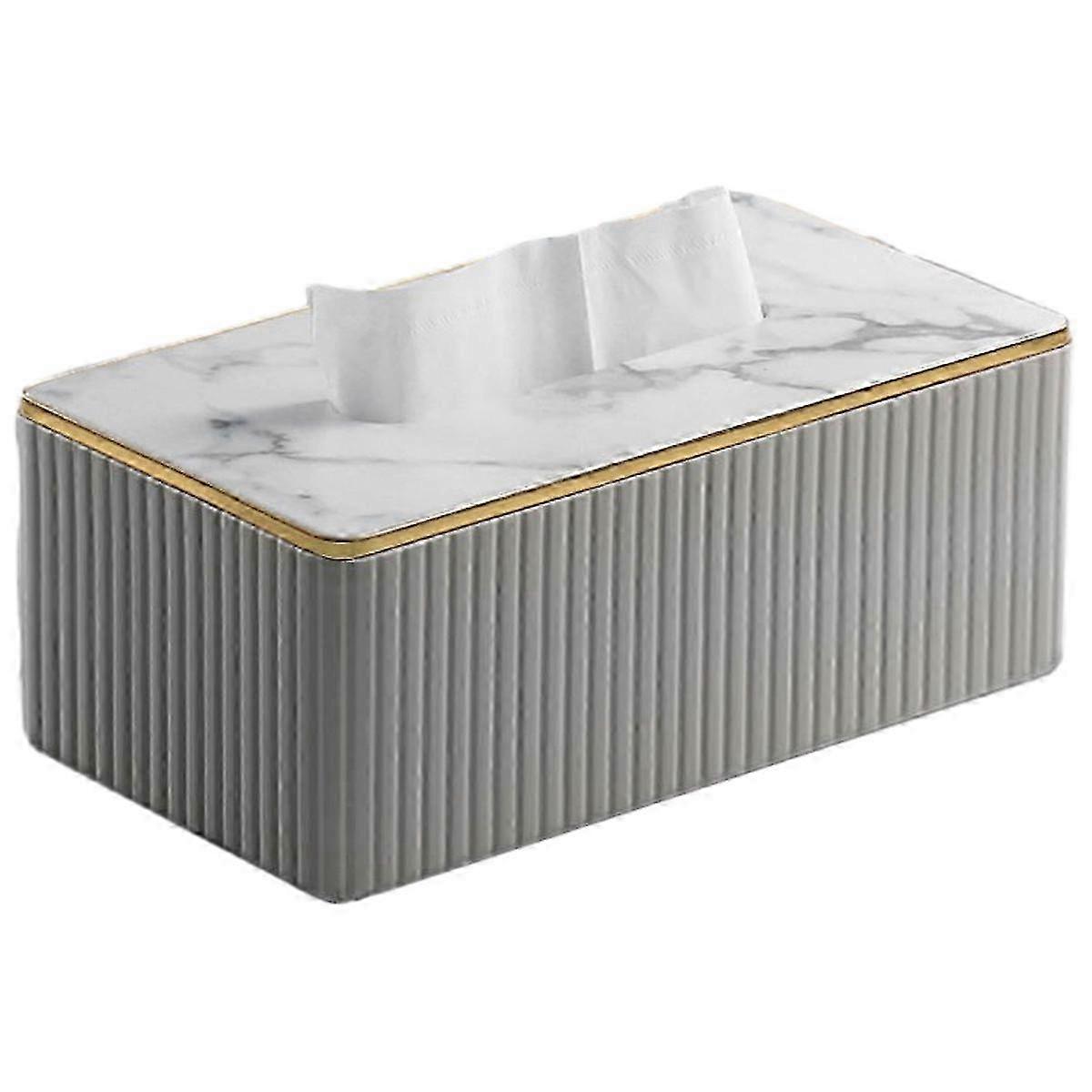 Tissue Box Cover Rectangular, PU Leather Tissue Box Holder for Kleenex,Napkin,Tissue Box Covers Rectangle