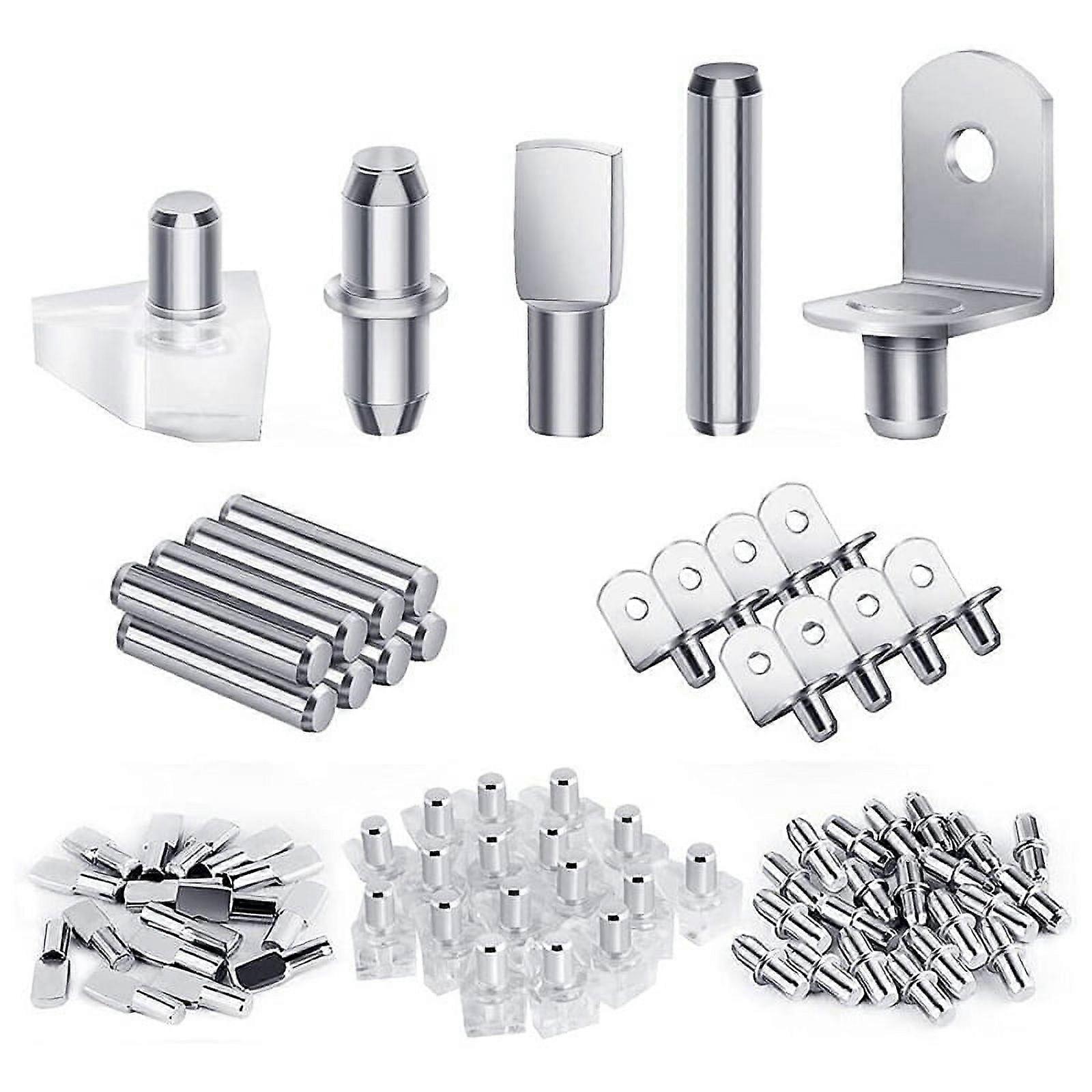 120Pcs Shelf Pegs Kit, 5 Styles Pins Support Pegs, Cabinet for Shelves Bookcase Bookshelf