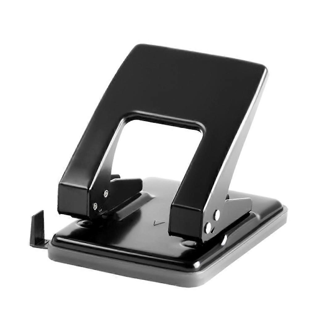 Heavy Duty Hole Puncher Comfort Handle Two Hole Puncher 40 Sheet Capacity with Positioning Scale Confetti Storage Bin black