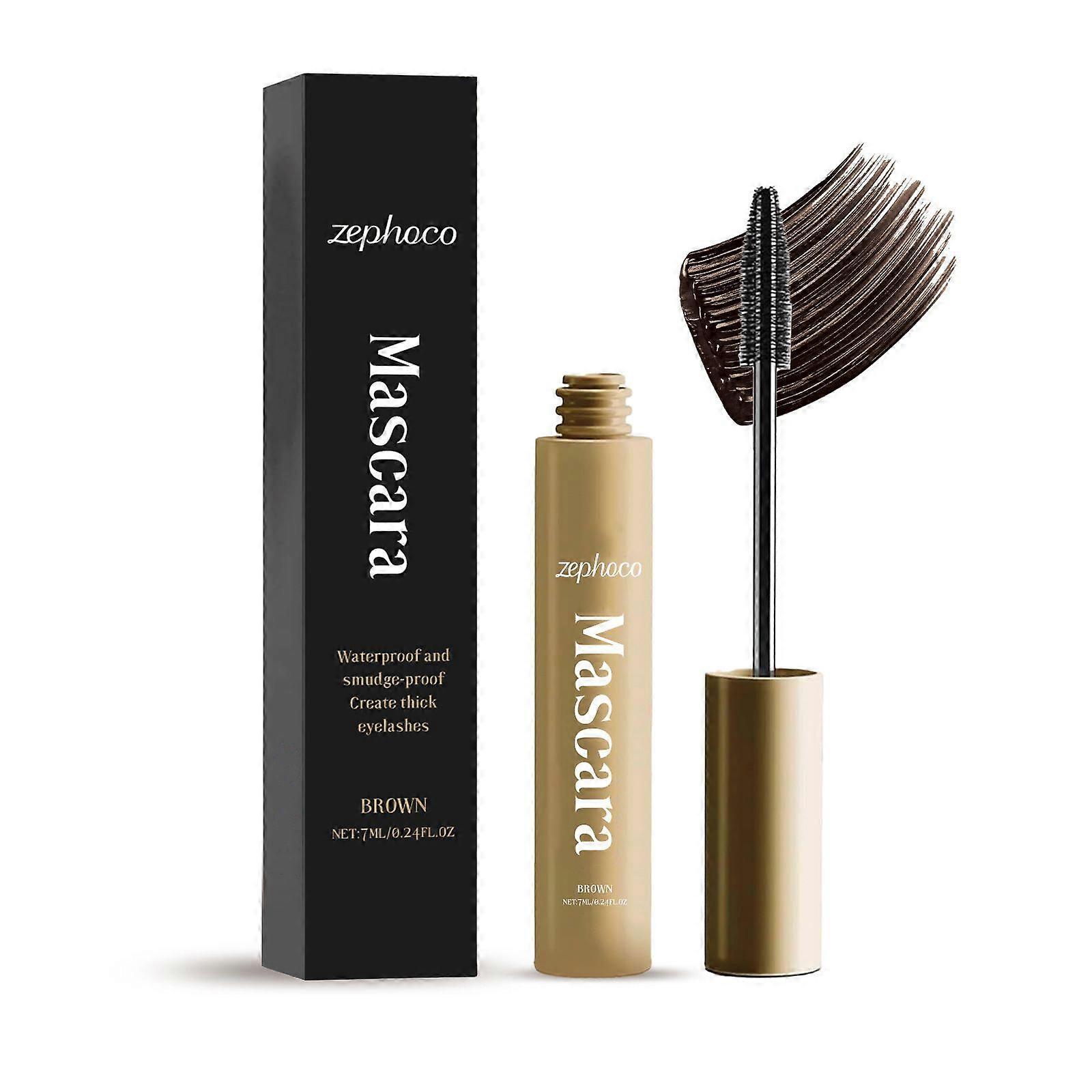 Long-Lasting Brown Mascara for Length, Curl & Natural Definition, Waterproof, Sweat-Resistant Formula for All-Day No-Smudge Wear