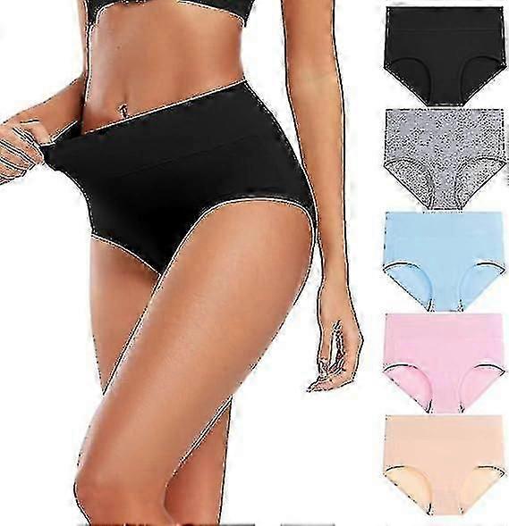 Kvinnors Bomull Underkläder Hög midja Full Täckning Damer Trosor (vanlig Plus Size)